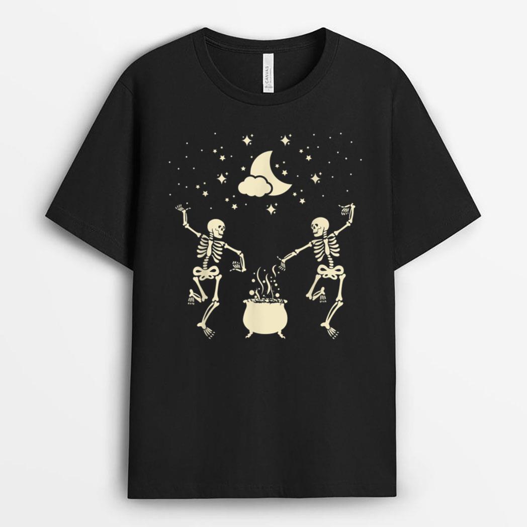 Dancing Skeletons Funny Halloween Dance Challenge T-Shirt