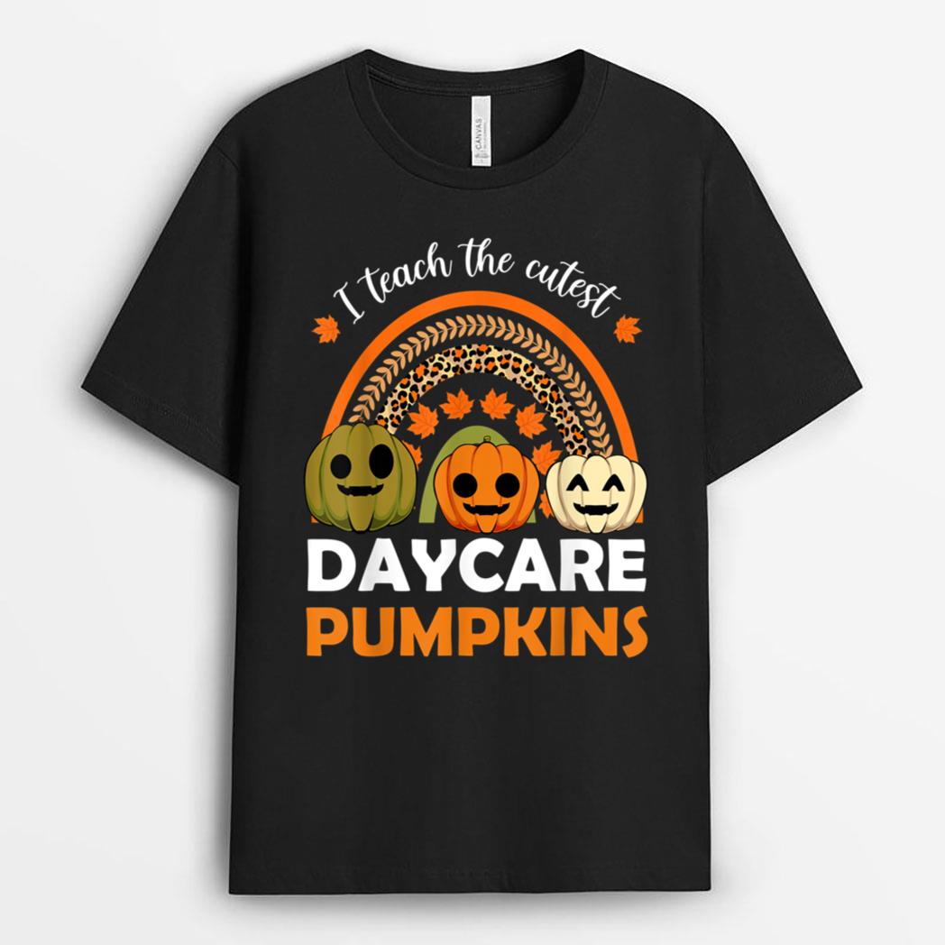 Daycare Teacher Lazy Halloween Costume Pumpkin Boho Rainbow T-Shirt