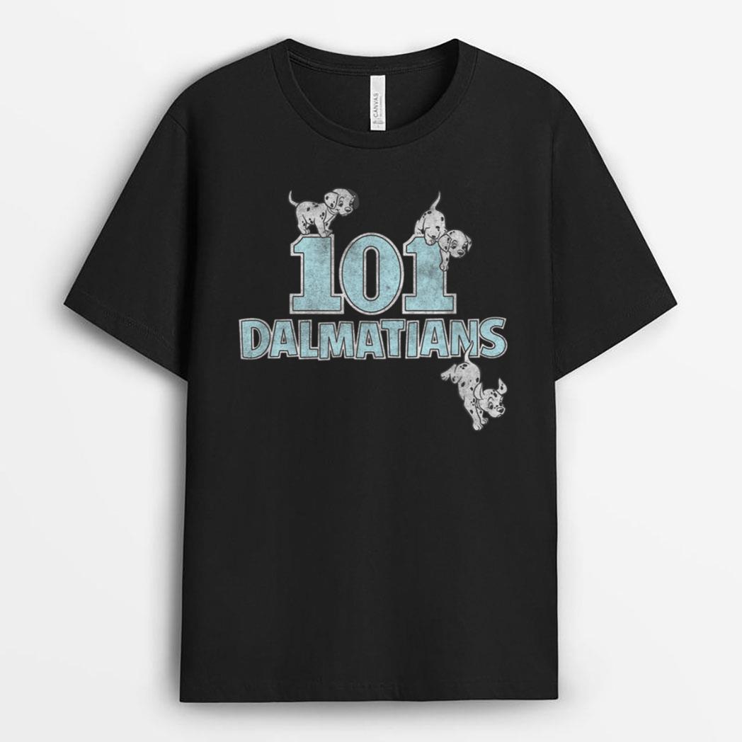 Disney 101 Dalmatians Puppies Climbing Logo T-Shirt