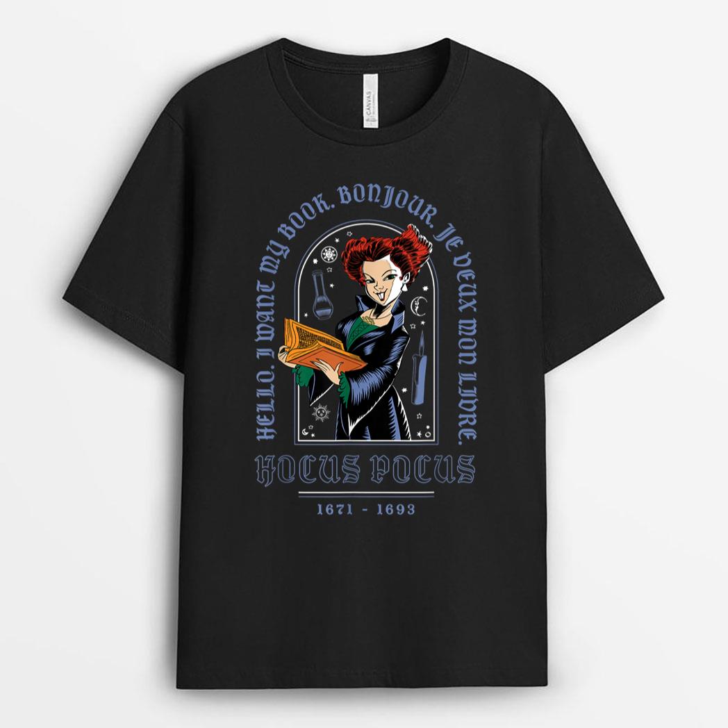 Disney Hocus Pocus Halloween Winifred Sanderson Want My Book T-Shirt