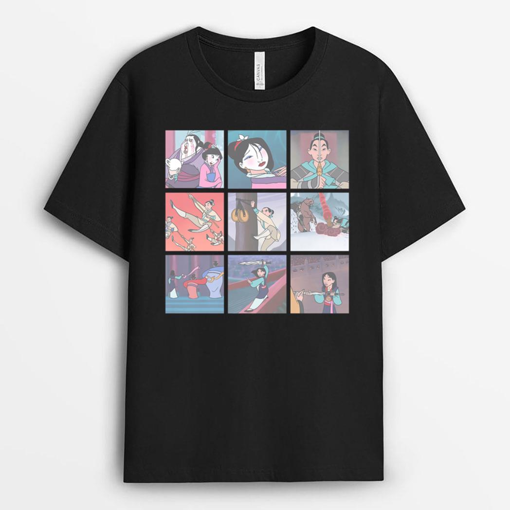 Disney Mulan Distressed Grid Poster T-Shirt