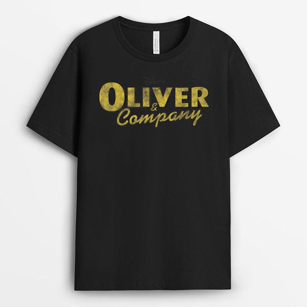 Disney Oliver & Company Yellow Title Logo T-Shirt