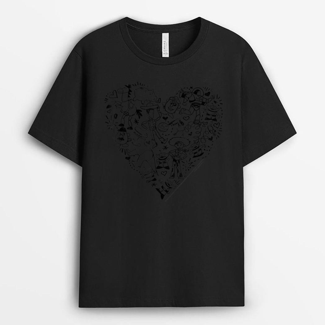 Disney Pixar Toy Story Characters Heart Fill T-Shirt