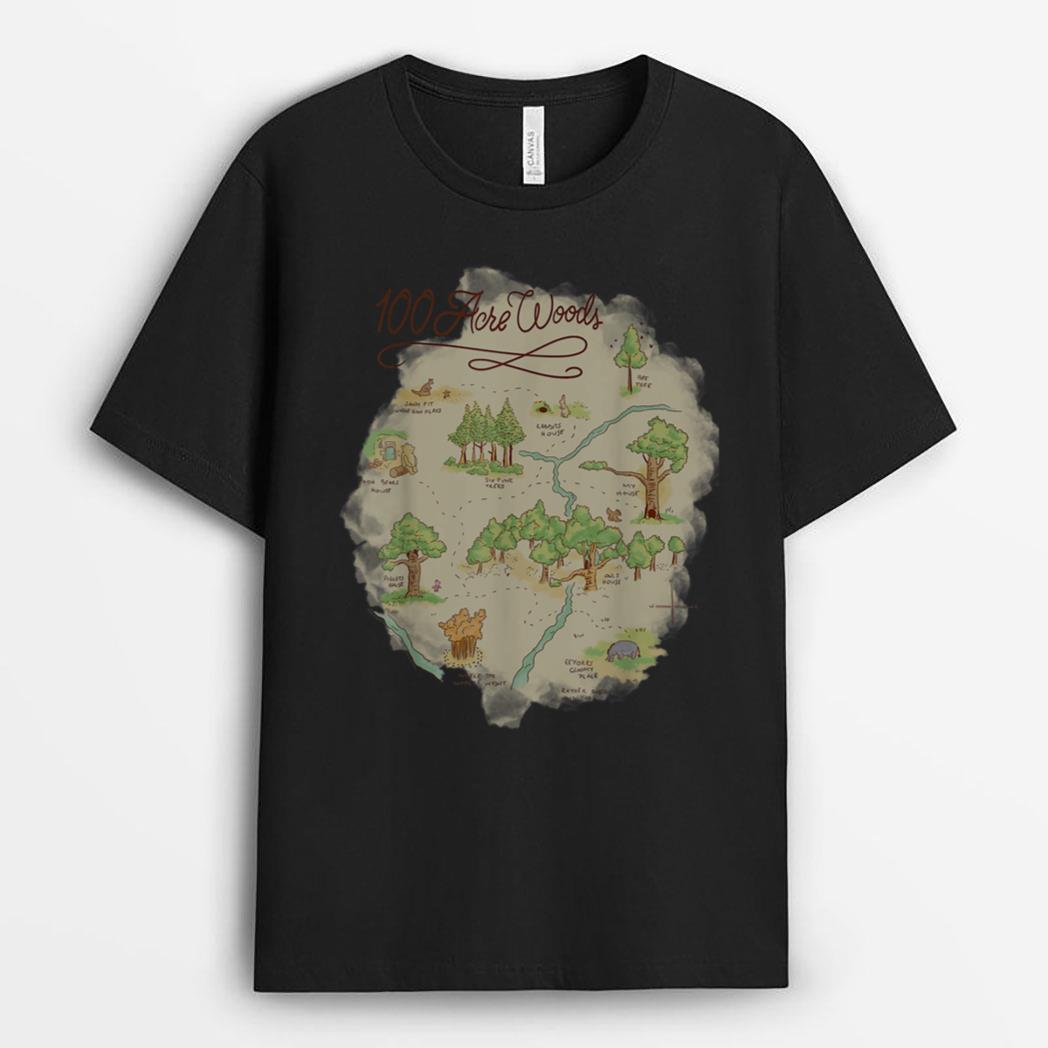 Disney Winnie The Pooh 100 Acre Woods Map T-Shirt