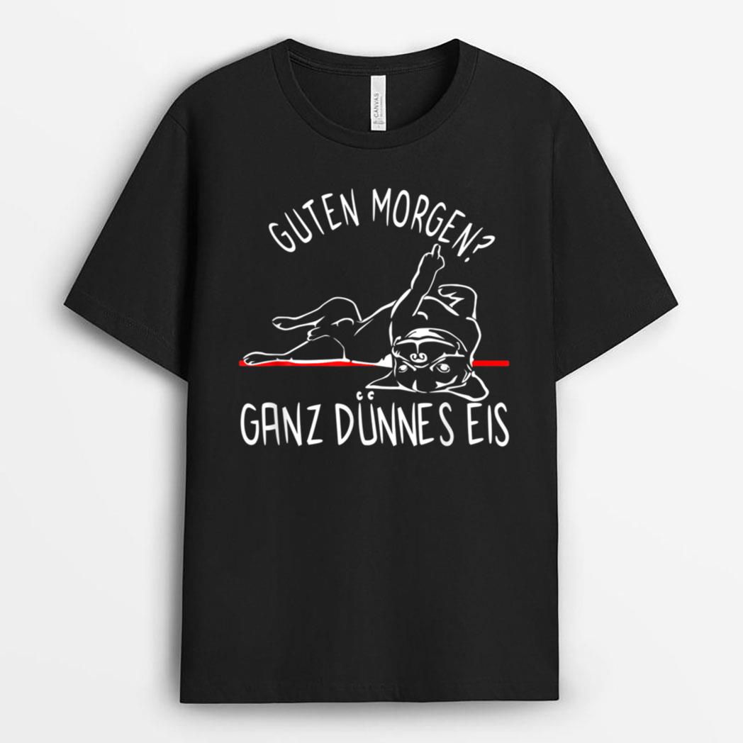 Dog Bulldog Morning Grouch Saying Hin Ice Dogs T-Shirt
