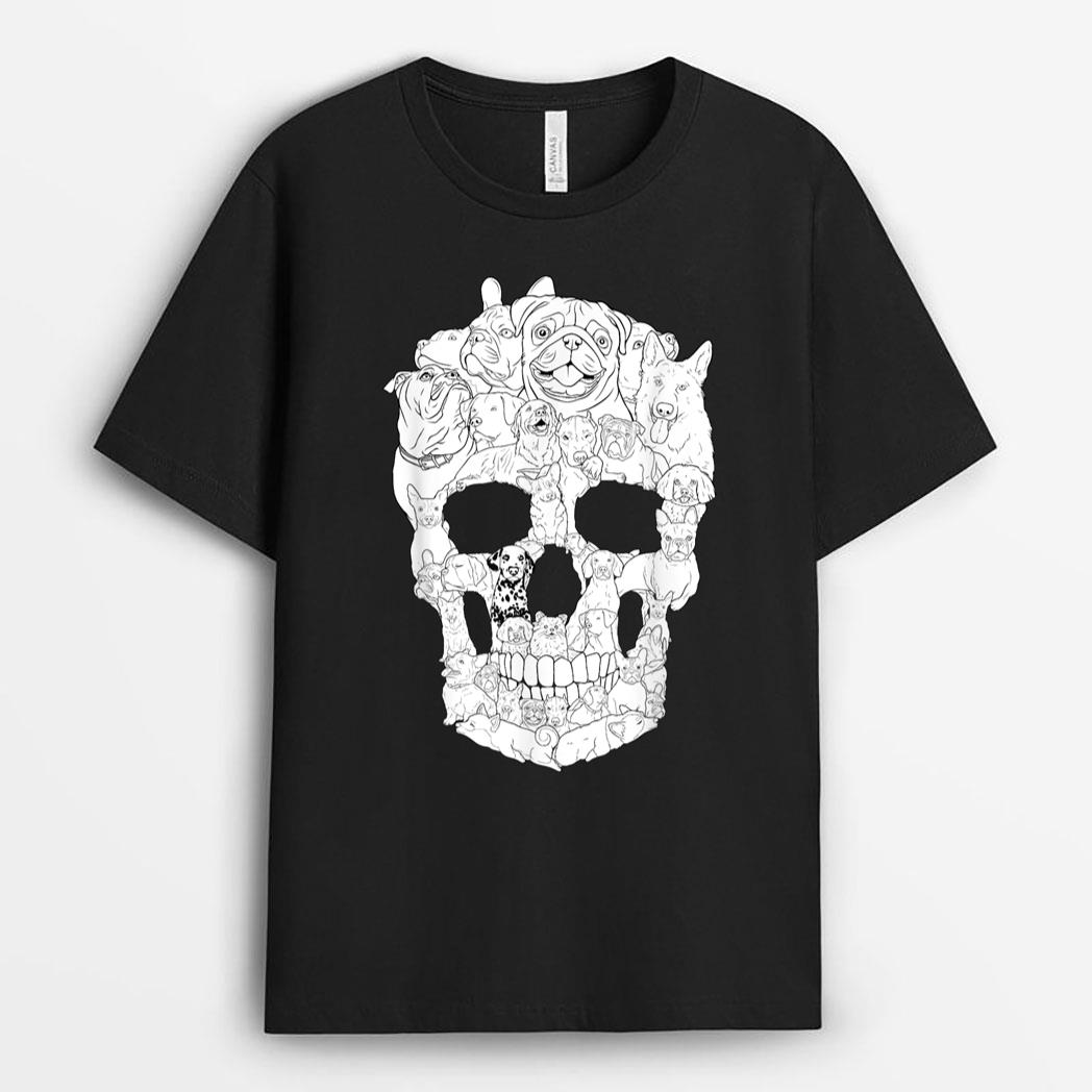 Dog Skull Dogs Paw Lover Halloween Costume T-Shirt
