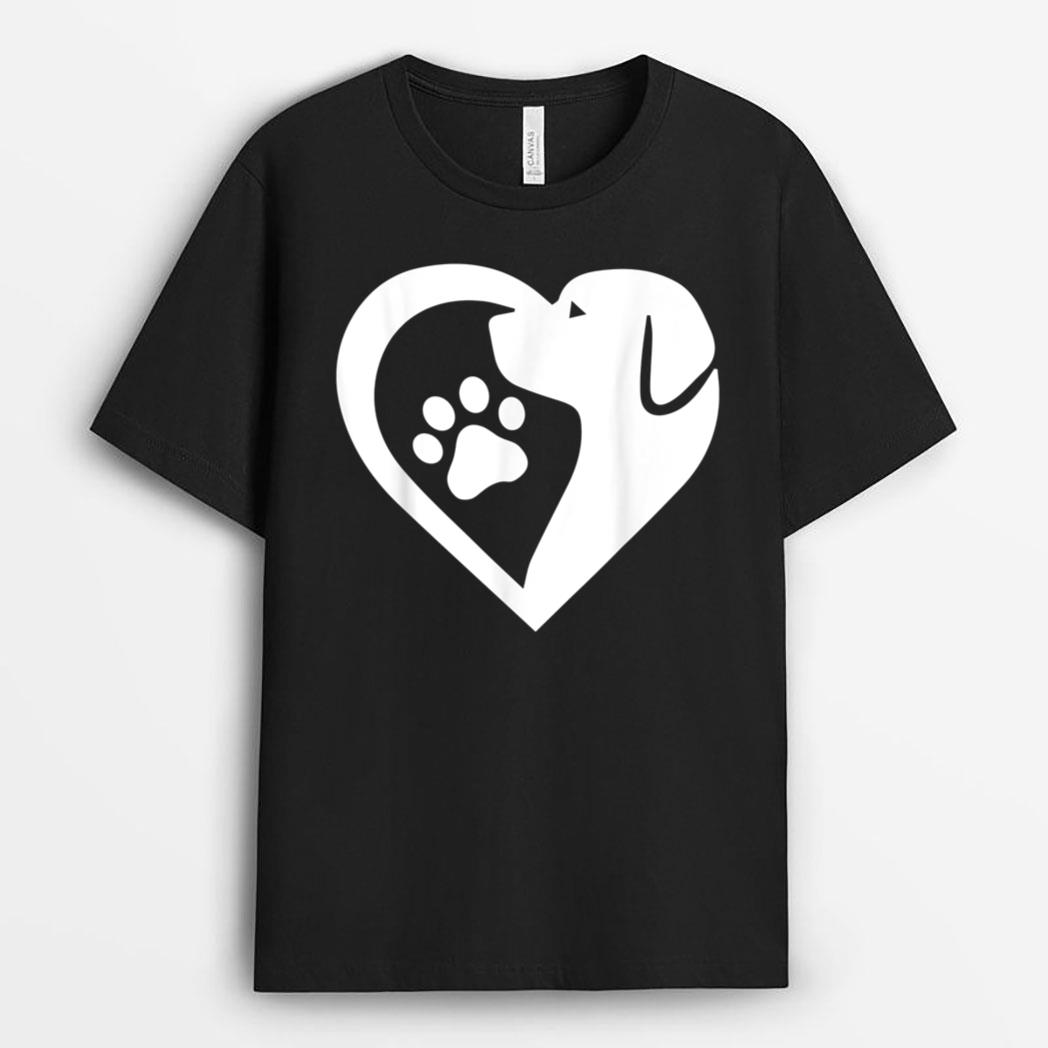 Dogs 365 Paw Rescue Animal Dog Heart Love Dog T-Shirt