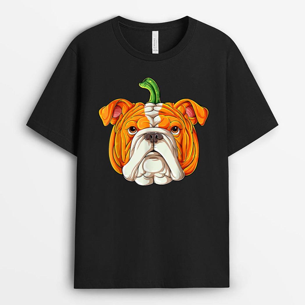 English Bulldog Pumpkin Halloween Funny Thanksgiving Gifts T-Shirt