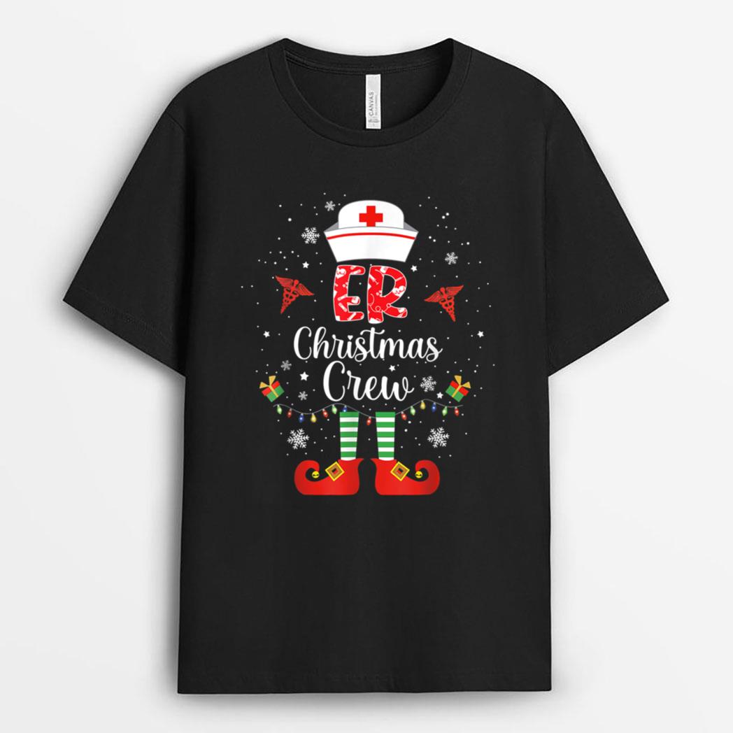 ER Christmas Nurse Crew Family Group Nursing Xmas Pajama T-Shirt
