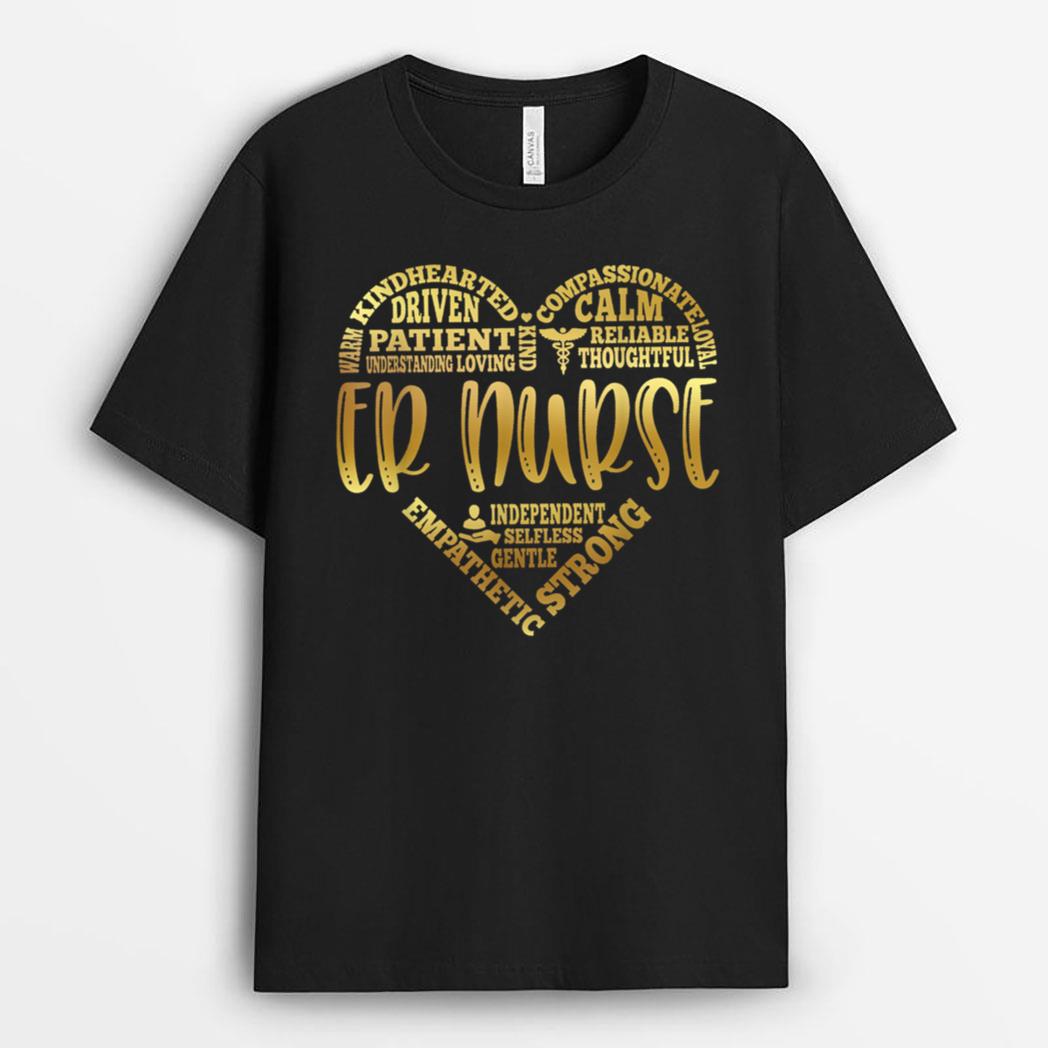 ER Nurse Gold For Women Girls Students ER CNA RN Nurse Week T-Shirt