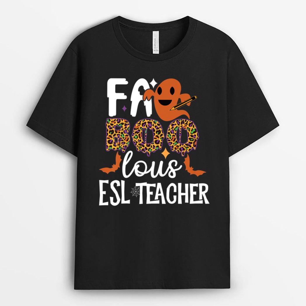 ESL teacher Halloween Party Squad Ghost English teacher T-Shirt