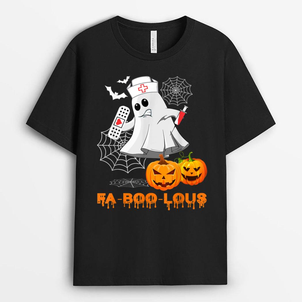 Fa Boo Lous Funny Ghost Nurse Halloween Costumes Gifts T-Shirt