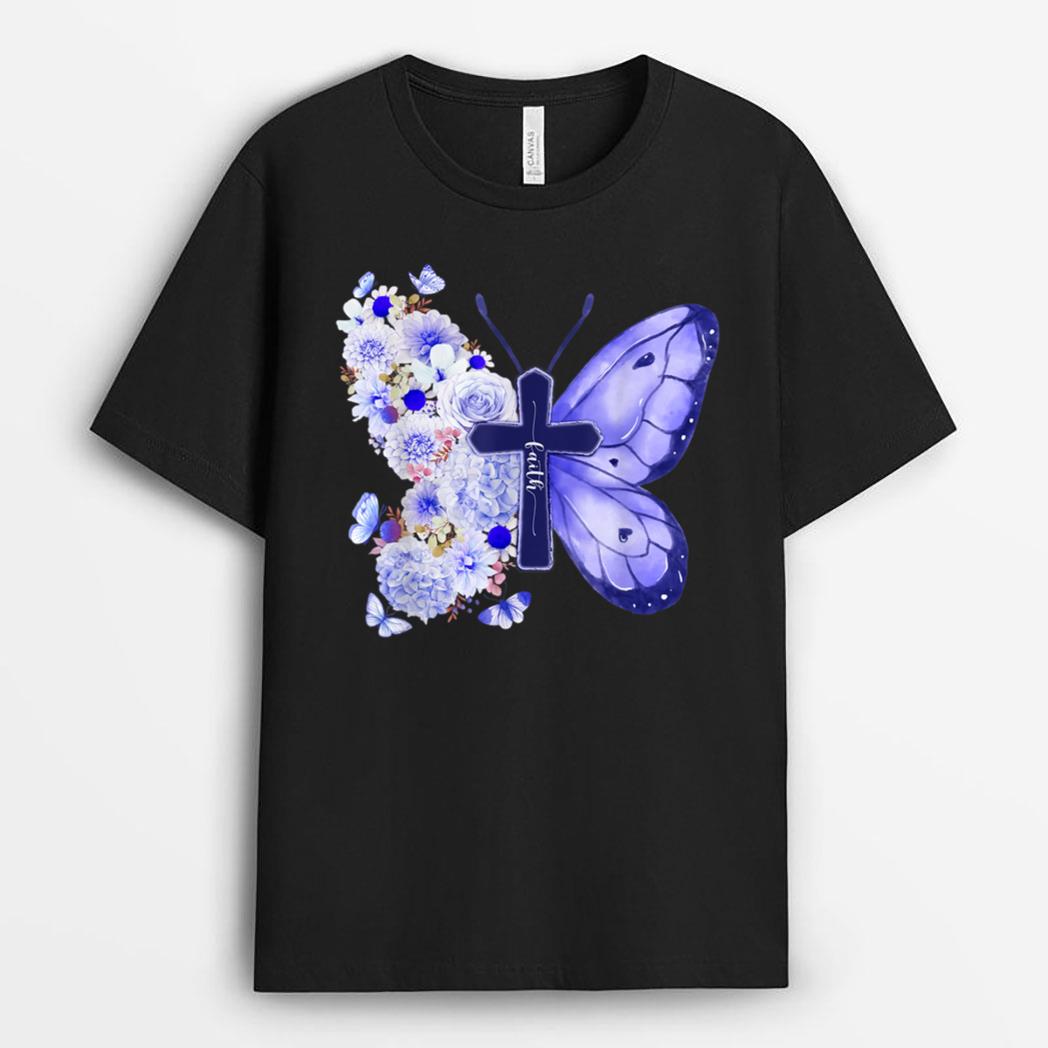 Faith Butterfly Christian Cross Jesus Christian T-Shirt