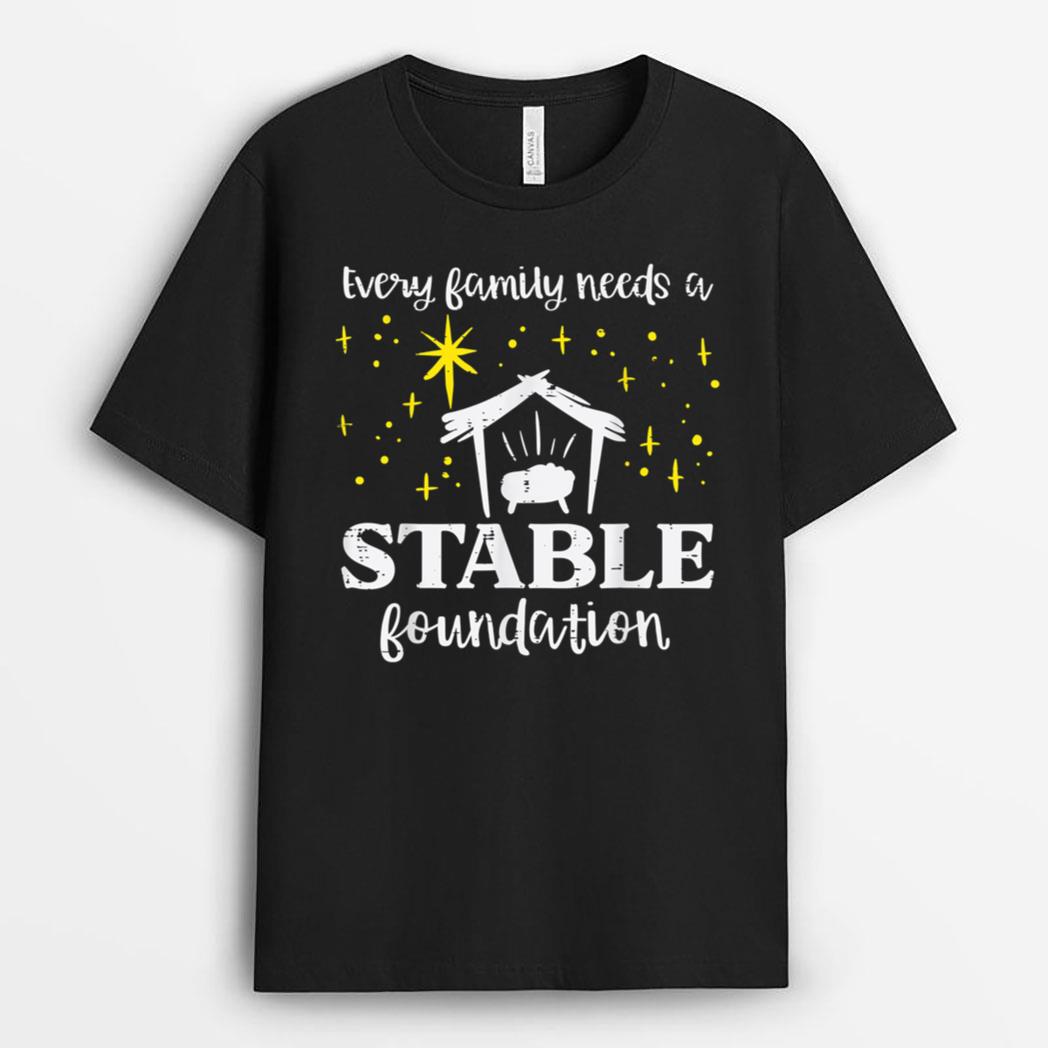 Family Stable Foundation Christian Jesus Christmas Xmas T-Shirt