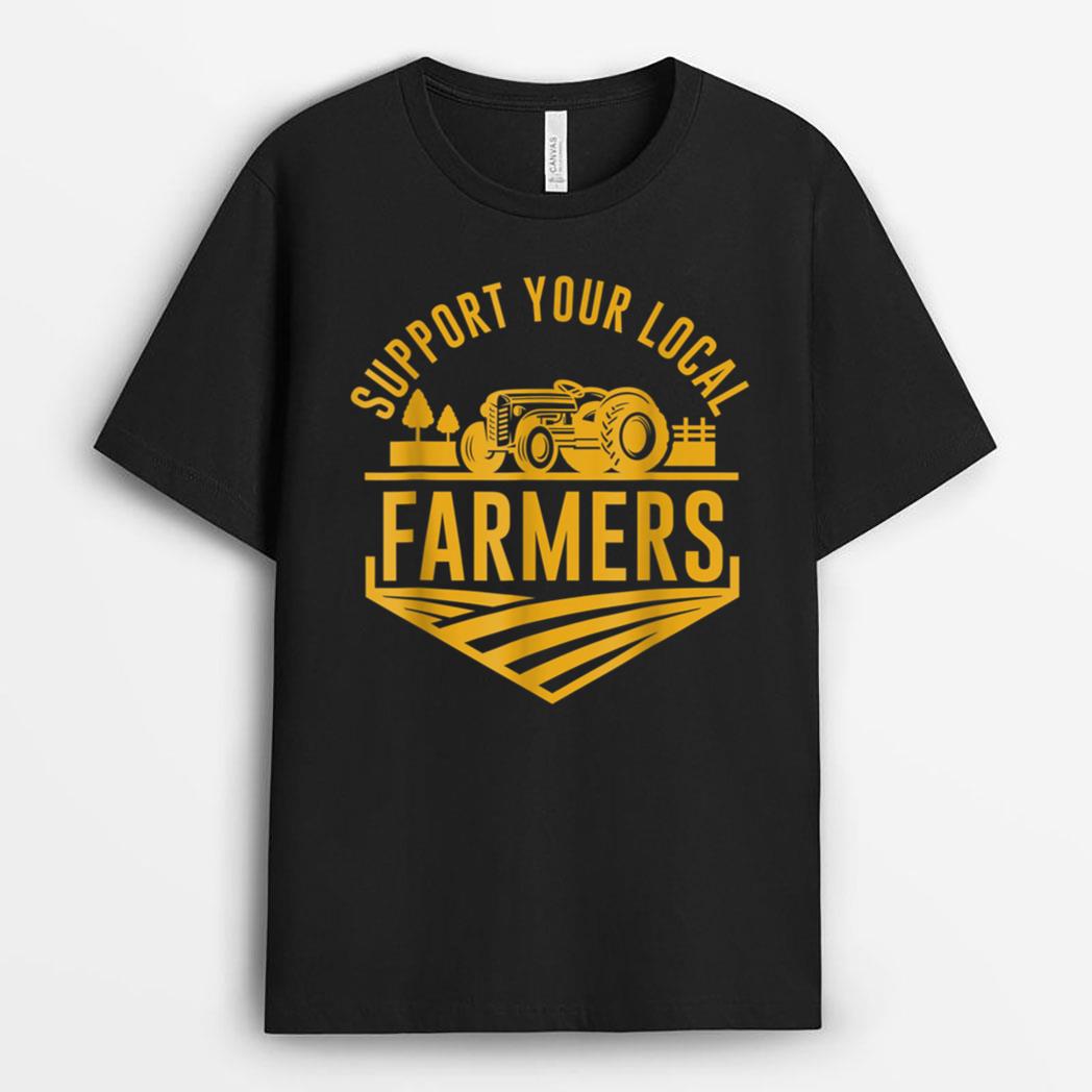 Farm Local Food Patriotic Farming Gift Idea Farmer T-Shirt