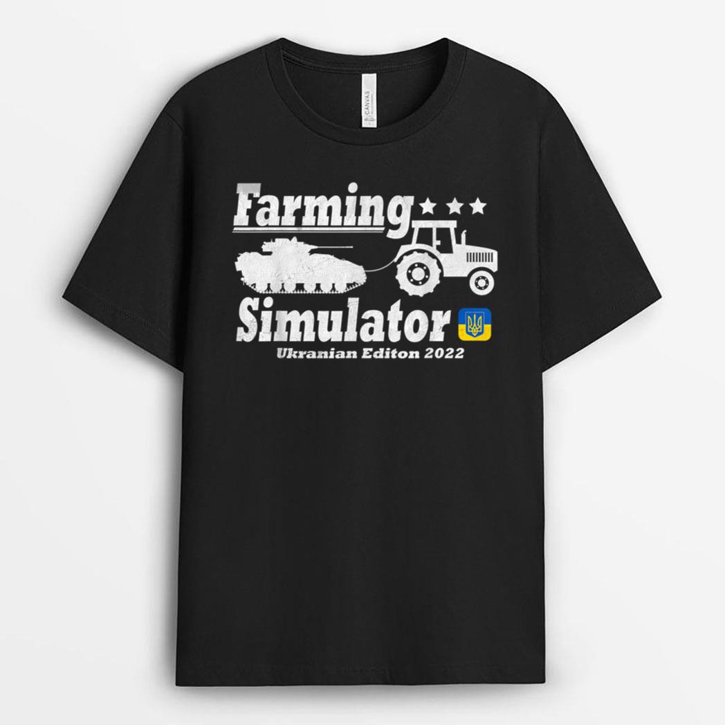 Farmer Simulator Tractor Pulling Tank Ukrainian Edition T-Shirt