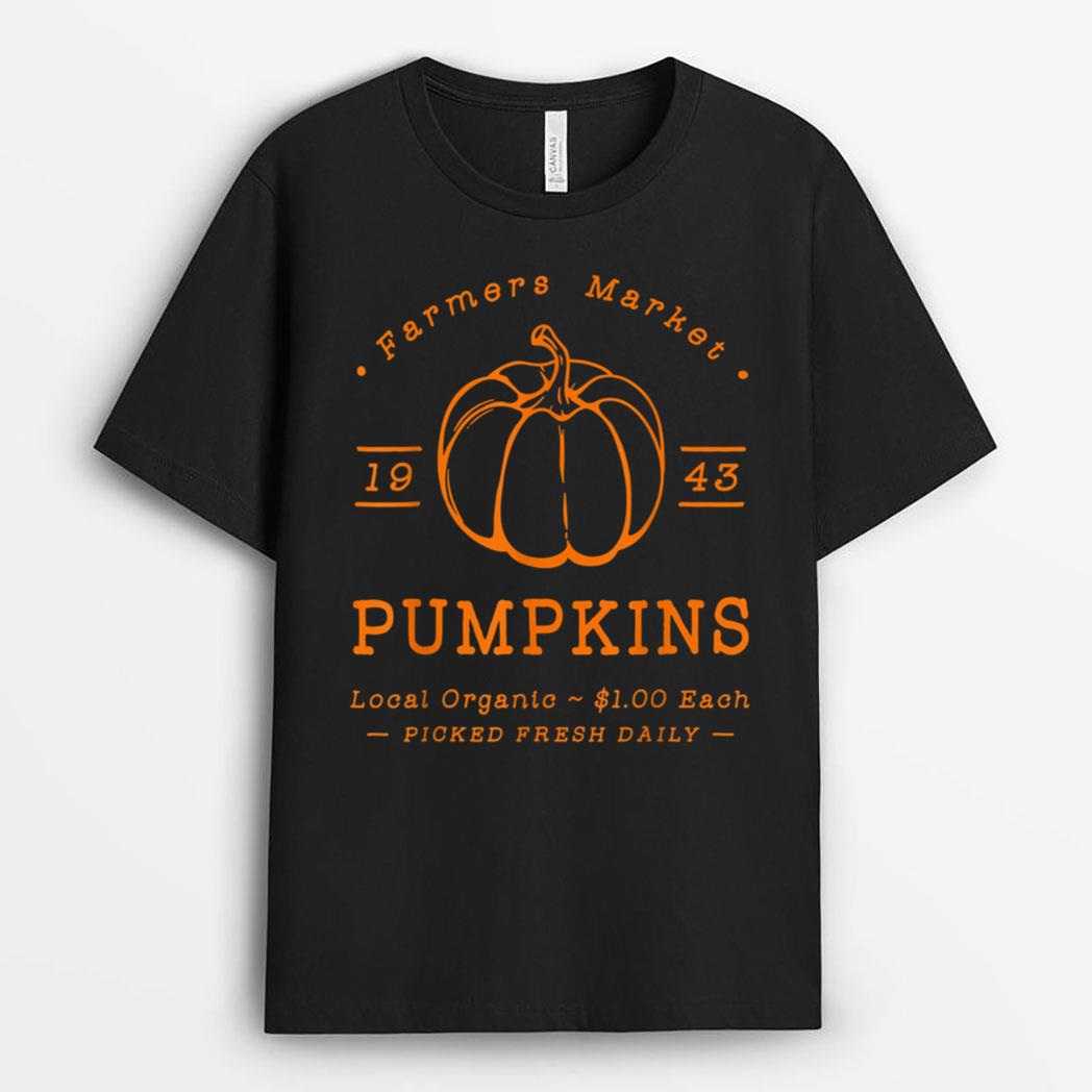 Farmer's Market Pumpkin 1943 Farm Fresh Fall Thanksgiving T-Shirt