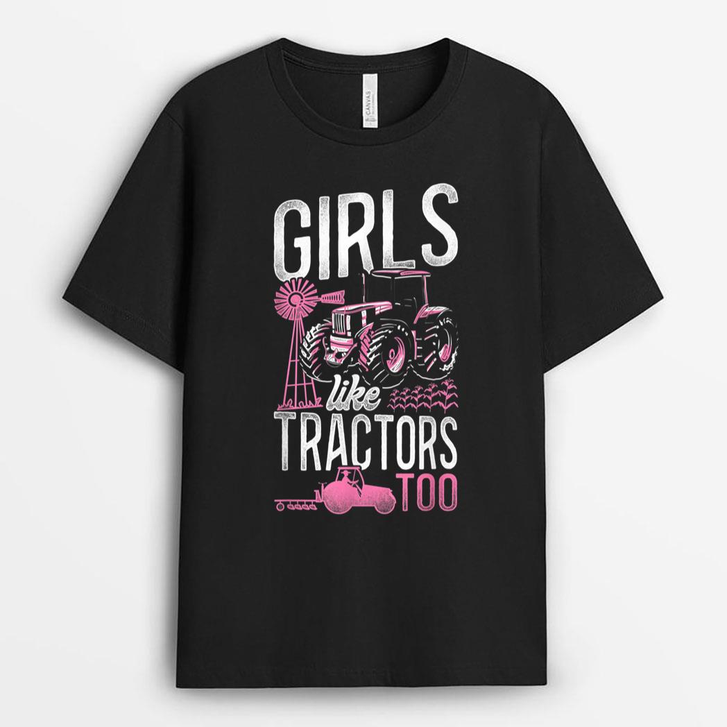 Farming Farmer Girl Tractor Tractor Vintage Girls Like T-Shirt