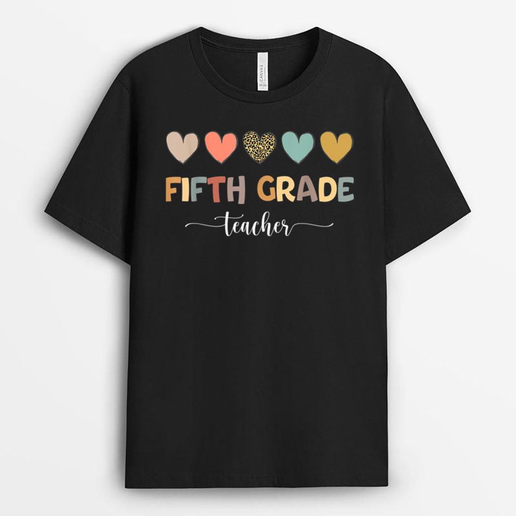 Fifth Grade Teacher Five Heart Funny Back To School T-Shirt