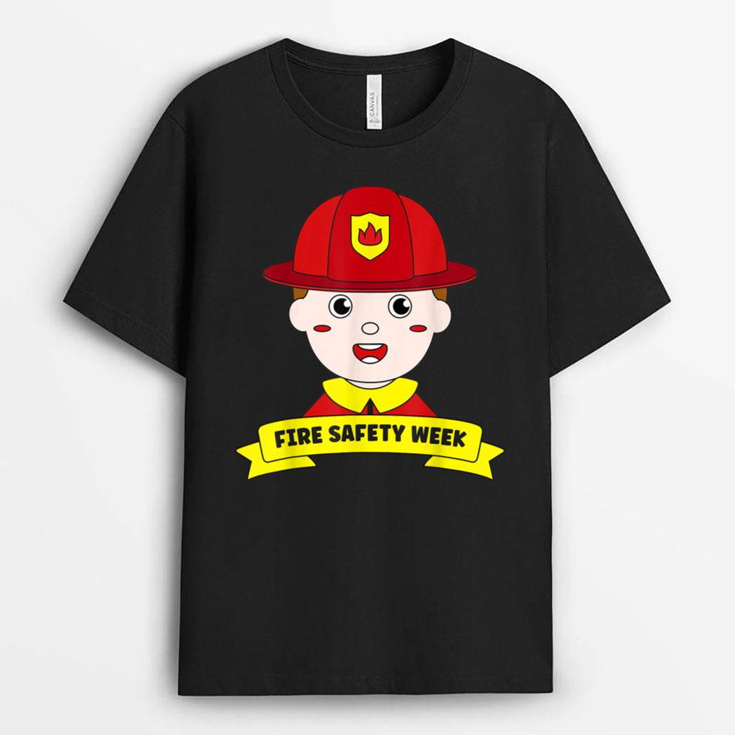 Fire Safety Week Firefighter Prevention Fireman Boy Hero T-Shirt