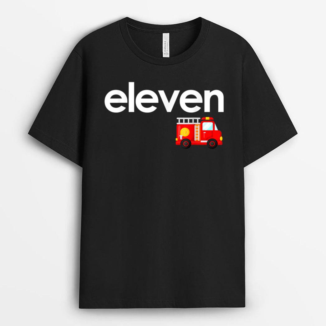 Fire Truck 10th Birthday Boy Toddler 11 Year Old Firefighter T-Shirt