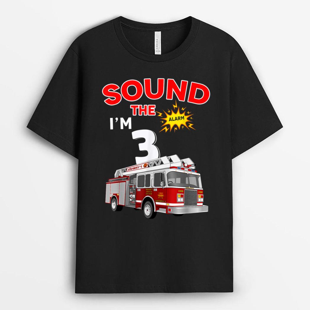 Fire Truck 3 Year Old Firefighter 3rd Birthday Boy Toddler T-Shirt