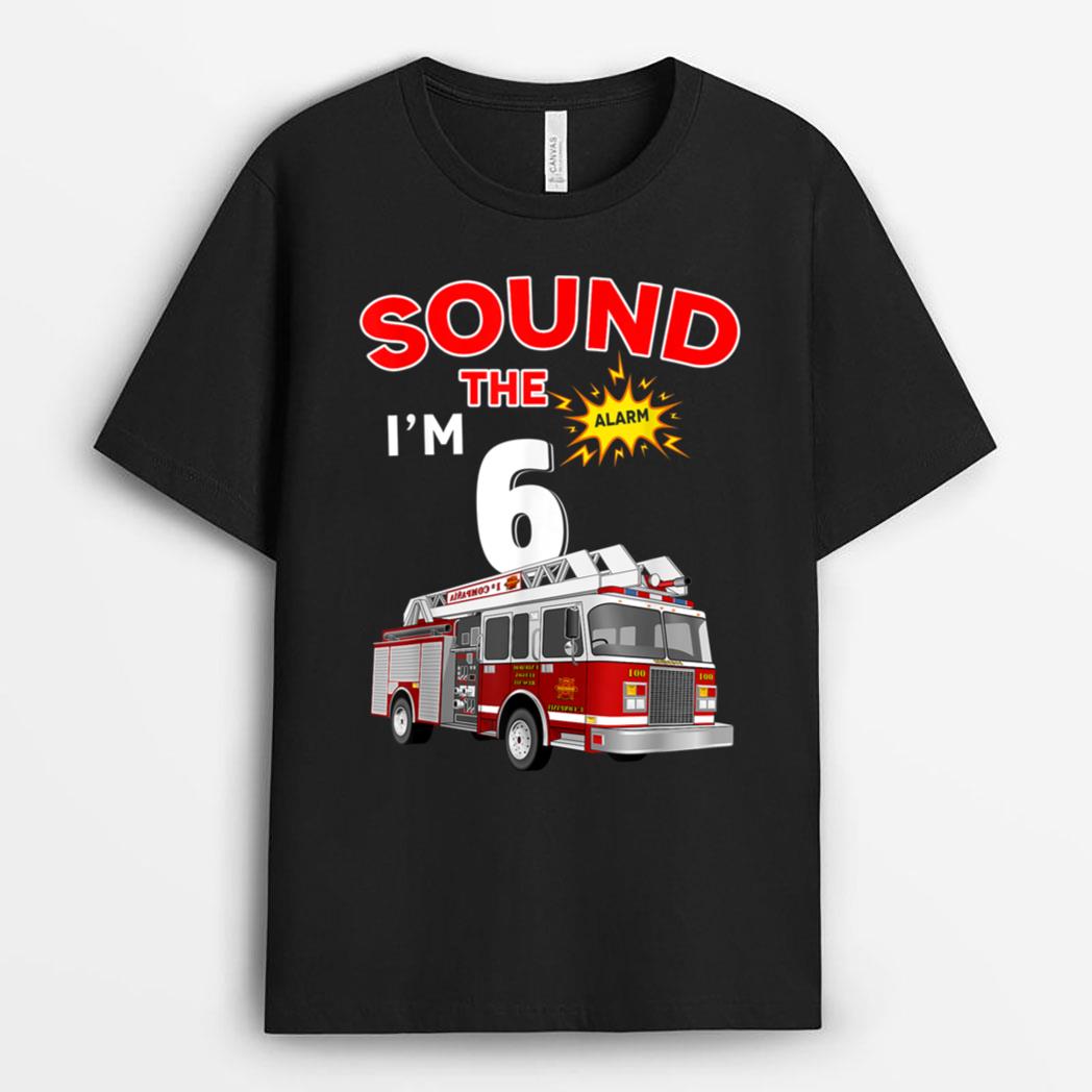 Fire Truck 6 Year Old Firefighter 6th Birthday Boy Toddler T-Shirt