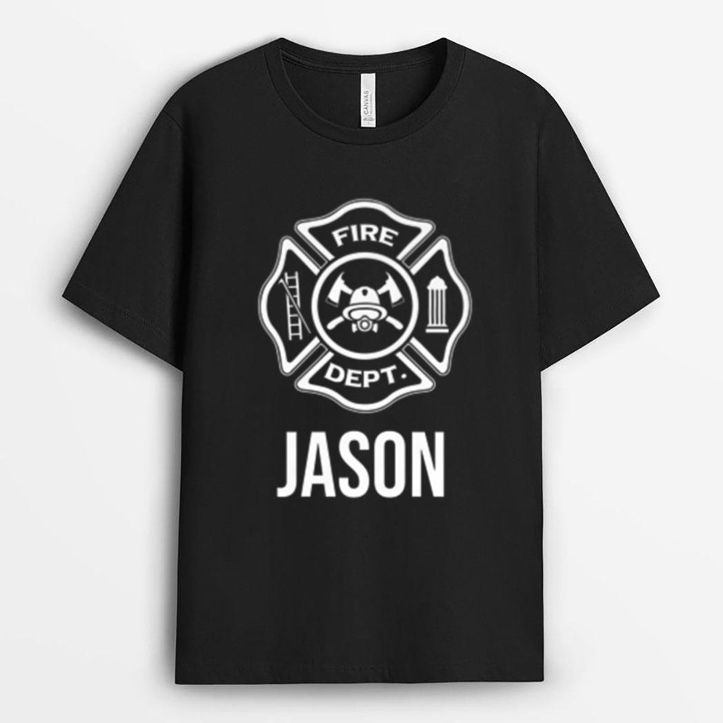 Fireman Jason Name Firefighter Logo Symbol T-Shirt