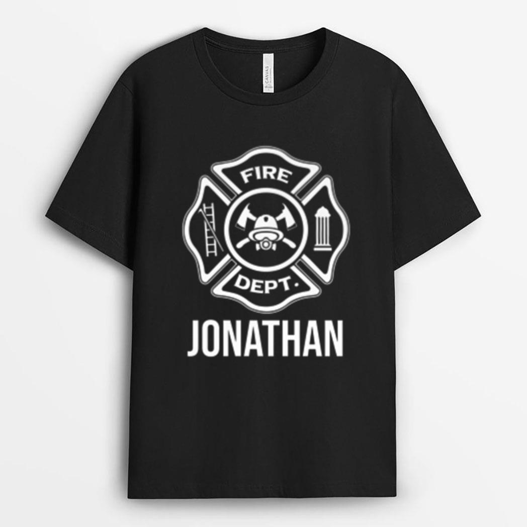 Fireman Jonathan Name Firefighter Logo Symbol T-Shirt