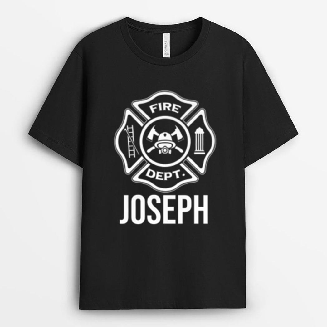 Fireman Joseph Name Firefighter Logo Symbol T-Shirt