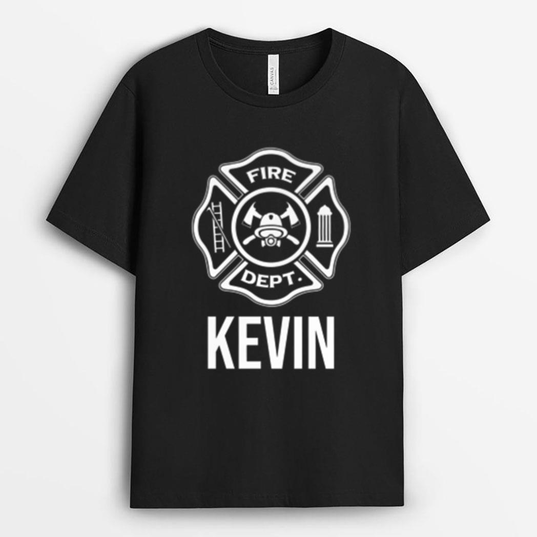 Fireman Kevin Name Firefighter Logo Symbol T-Shirt