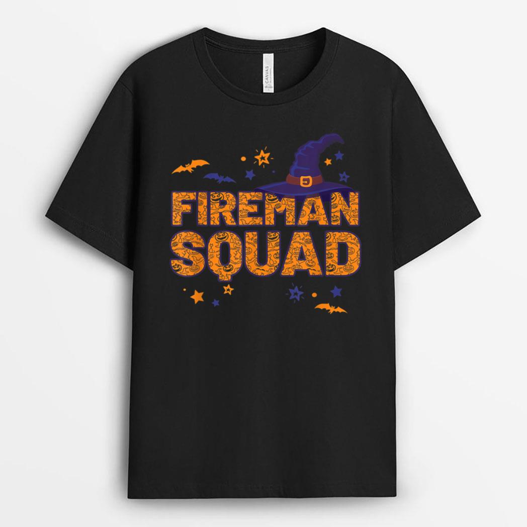 Fireman Squad Witch Halloween Firefighter Matching T-Shirt