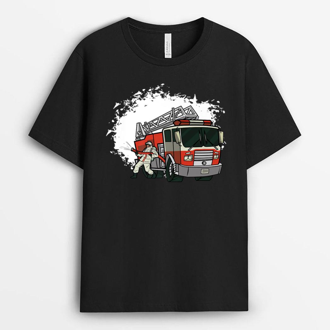 Fireman Truck Emergency Vehicle Firewoman Girl Firefighter T-Shirt