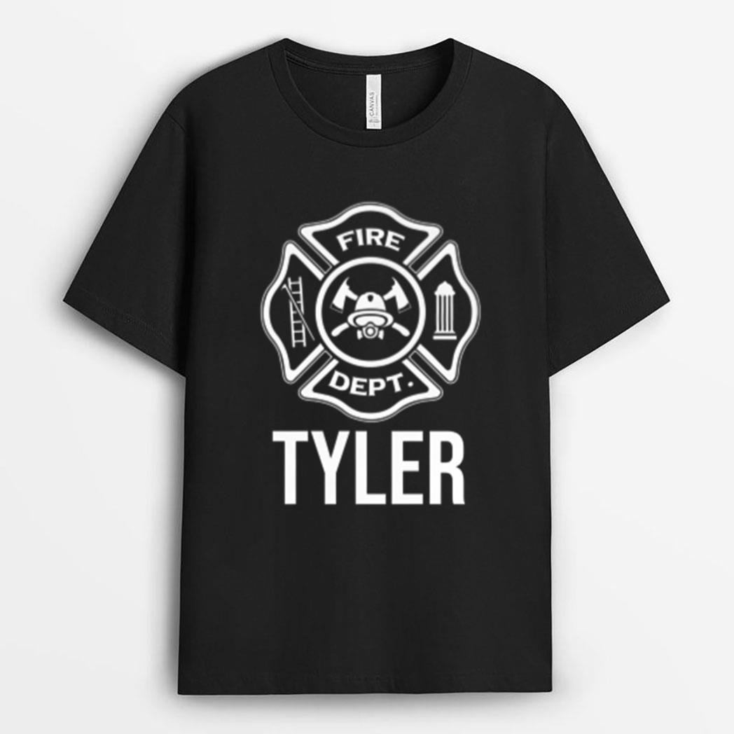 Fireman Tyler Name Firefighter Logo Symbol T-Shirt