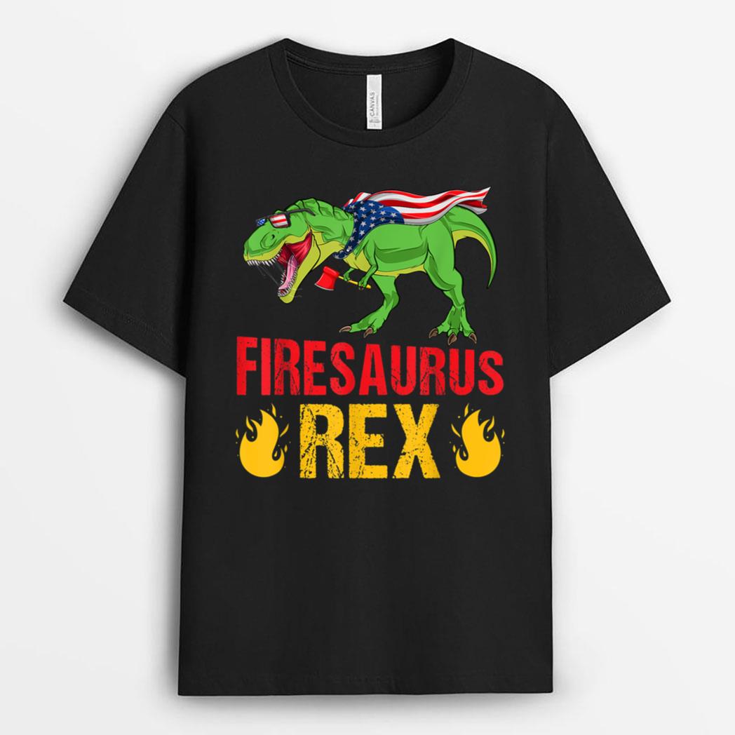 Firesaurus Rex Dinosaurs Vintage Firefighter Fireman T-Shirt