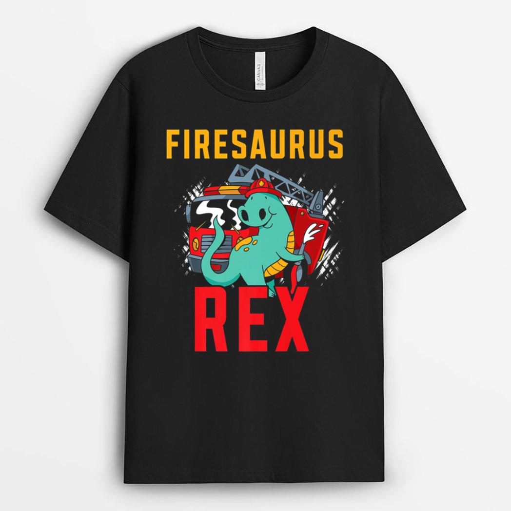 Firesaurus Rex Fireman Fire Rescue Firefighter Dinosaur Premium T-Shirt