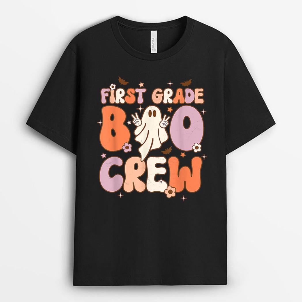 First Grade Boo Crew Cute Ghost Halloween Teacher Student T-Shirt