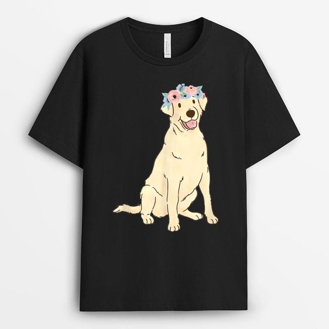 Floral Labrador Retriever Lovers Yellow Lab Dog Mom T-Shirt