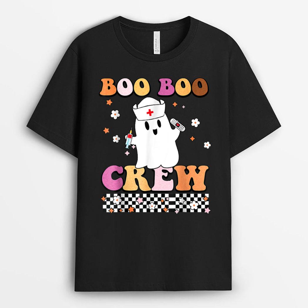 Funny Boo Boo Crew Halloween Nurse Squad Retro Women T-Shirt