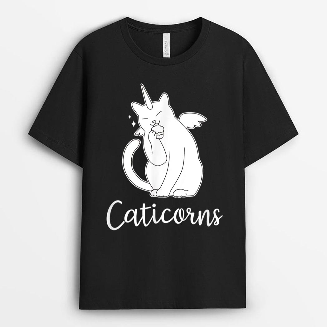 Funny Caticorn  Cat Unicorn Meow Kitty Funny Black Cat T-Shirt