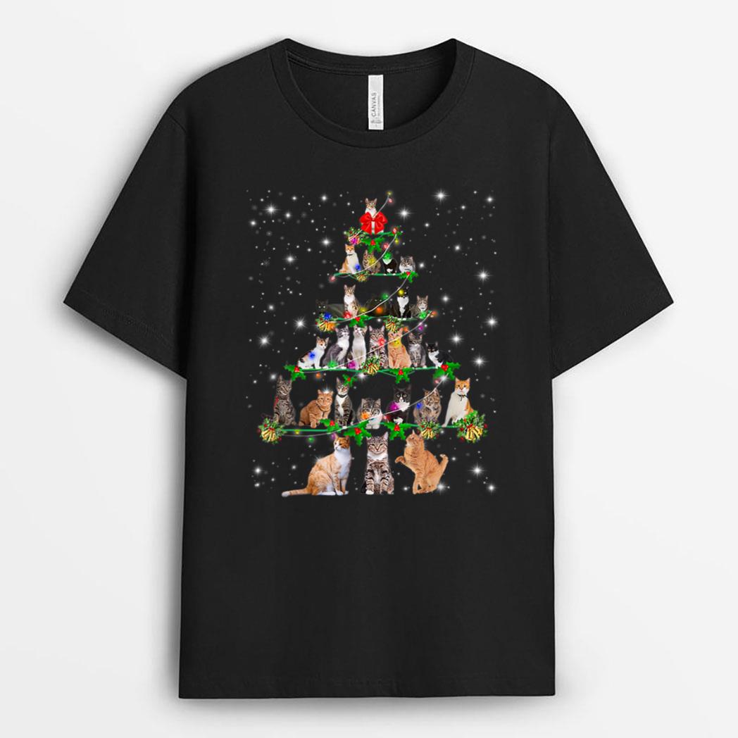 Funny Cats Christmas Ree Ee Ornament Decor Cat Lover T-Shirt