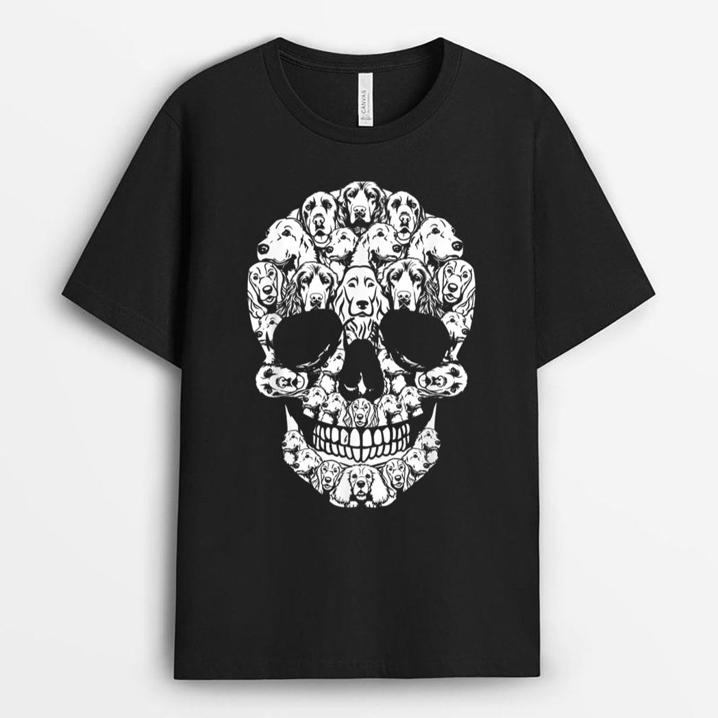 Funny Cocker Spaniel Dog Skull Halloween Costume T-Shirt