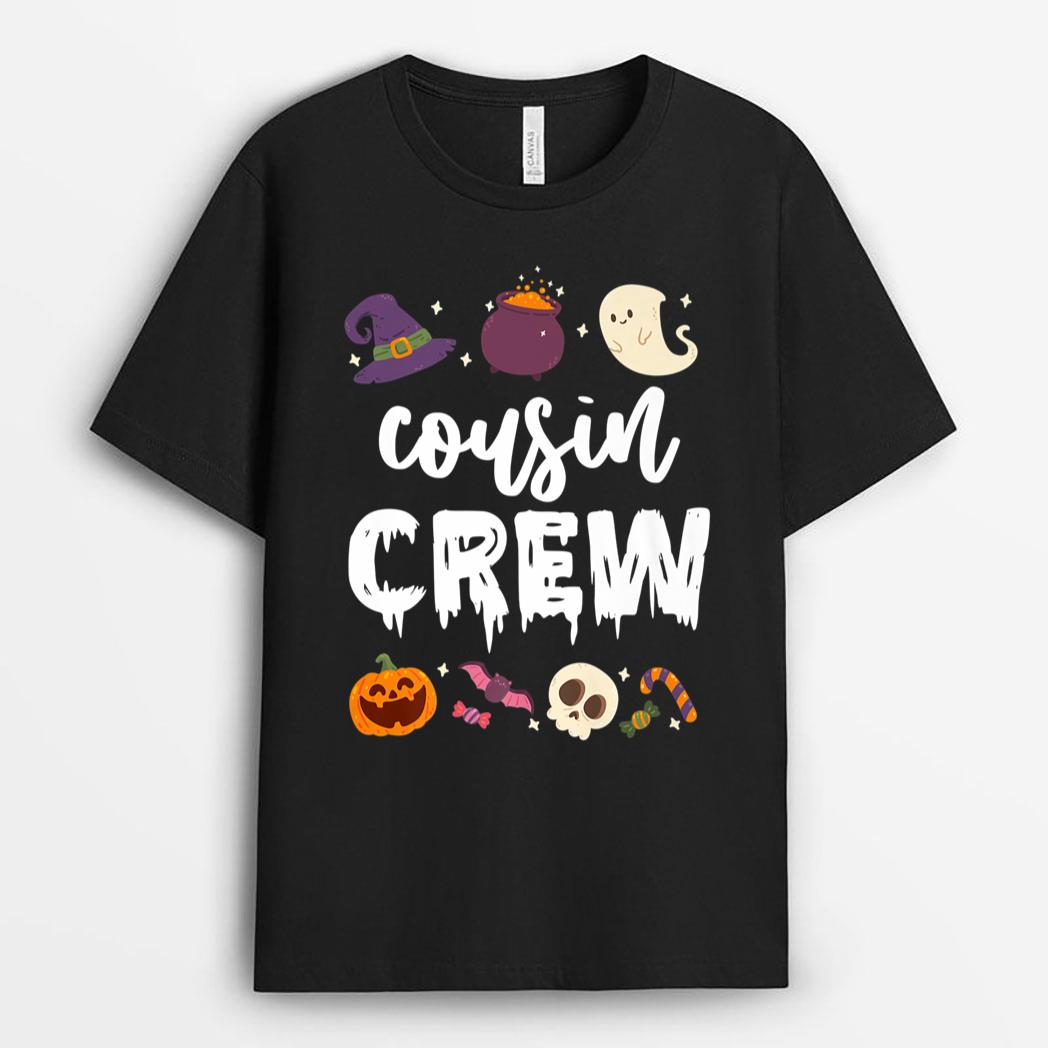 Funny cousin crew Halloween ghost pumpkin witch hat treats T-Shirt