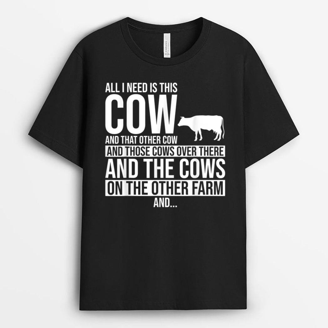 Funny Cow Farming Cows Tractor Farmer T-Shirt