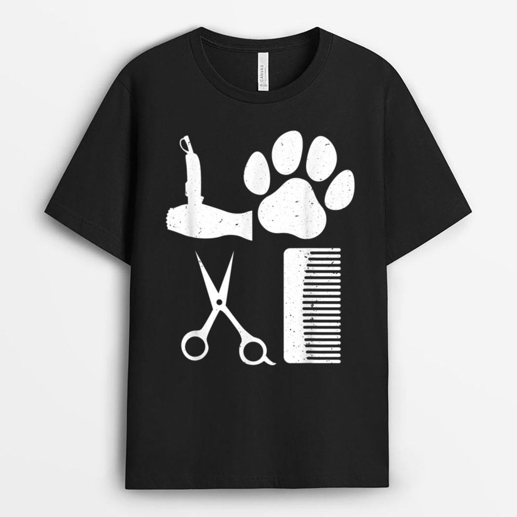 Funny Dog Groomer Design Pet Grooming Lovers T-Shirt