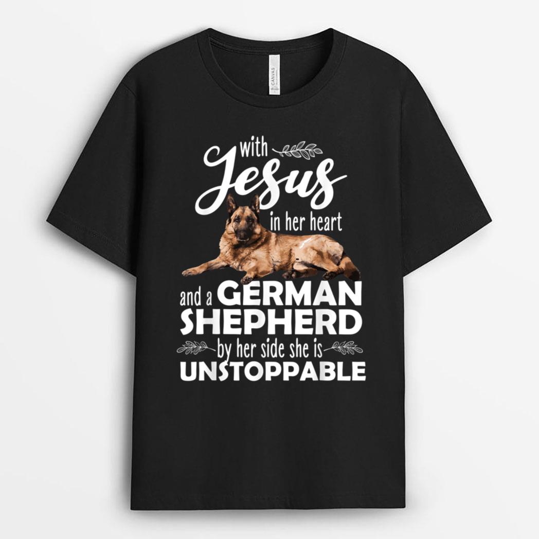 Funny German Shepherd Art For Women Girls Kids Dog Lover T-Shirt