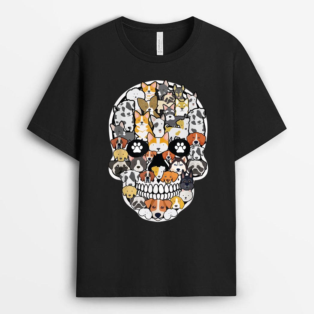Funny Halloween Costume Skull Dog Lover Funny Gifts T-Shirt