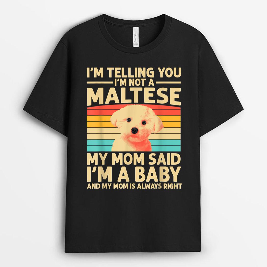 Funny Maltese Design For Mom Women Maltese Lover Dog Puppy T-Shirt