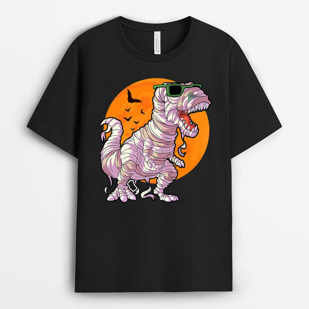 Funny Mummy Dinosaur Halloween Shirt Dino Lover T-Shirt