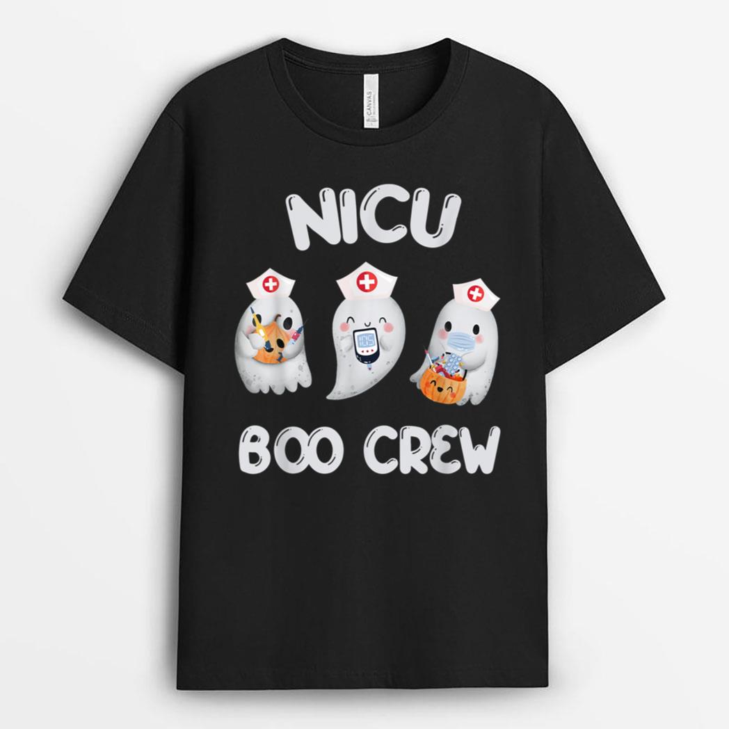 Funny Nicu Boo Crew Nurse RN Halloween T-Shirt